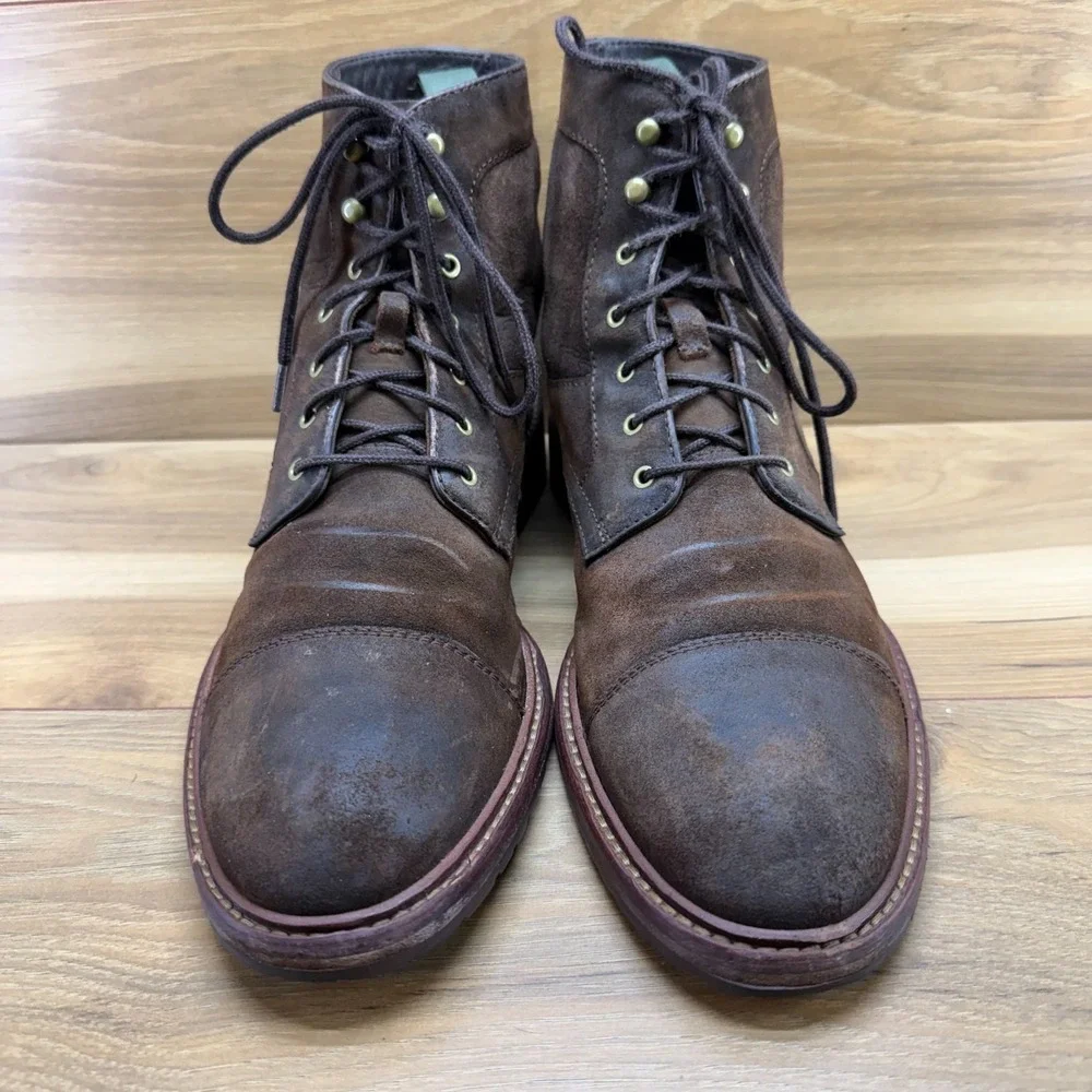Johnston & Murphy Collection Cap Toe Boot Mens 10.5 M Brown Nubuck Faux Fur